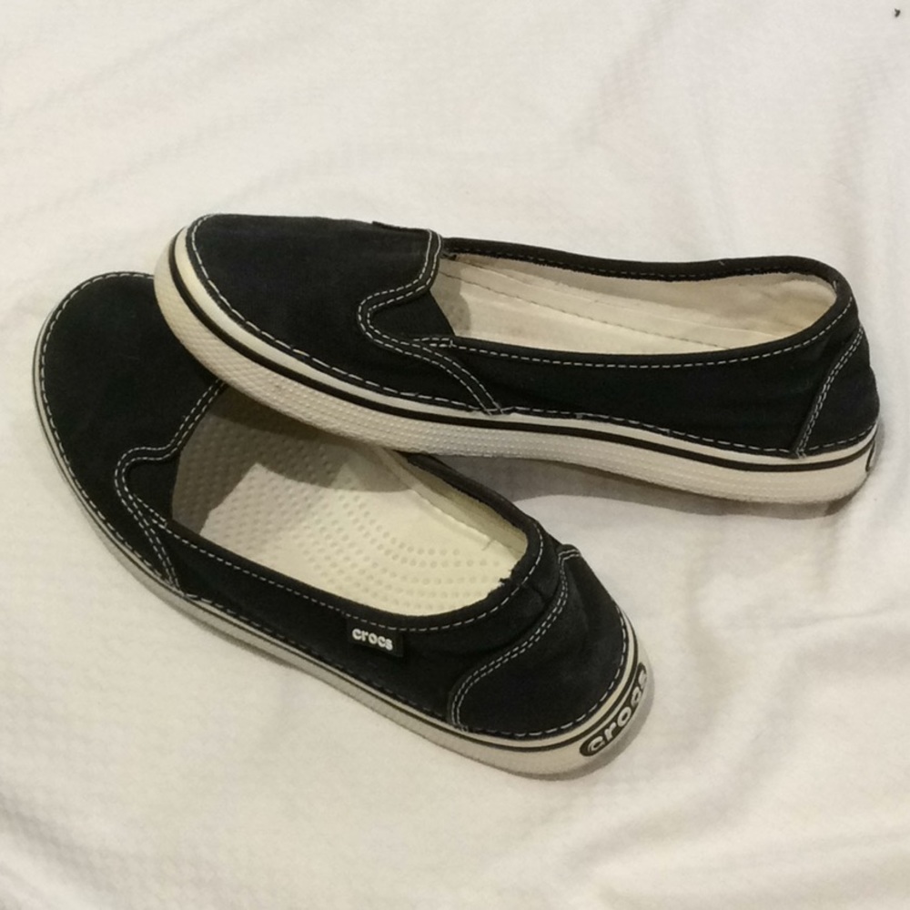 Crocs Canvas Slip On Sneaker Flats Size 8W